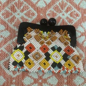 Zara Orange and Yellow Clutch Vibrant Geometric Design